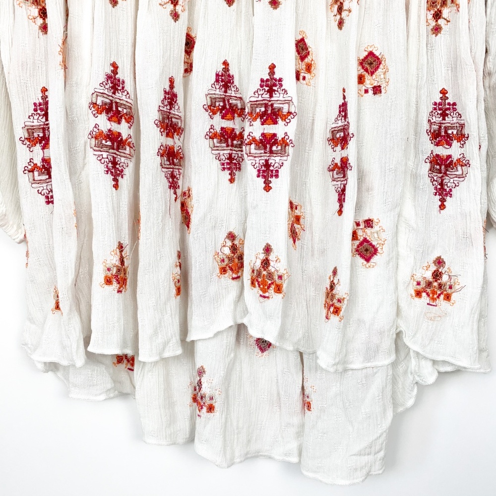 Free People Arianna Boho Embroidered Ivory Tunic - Picture 6 of 7